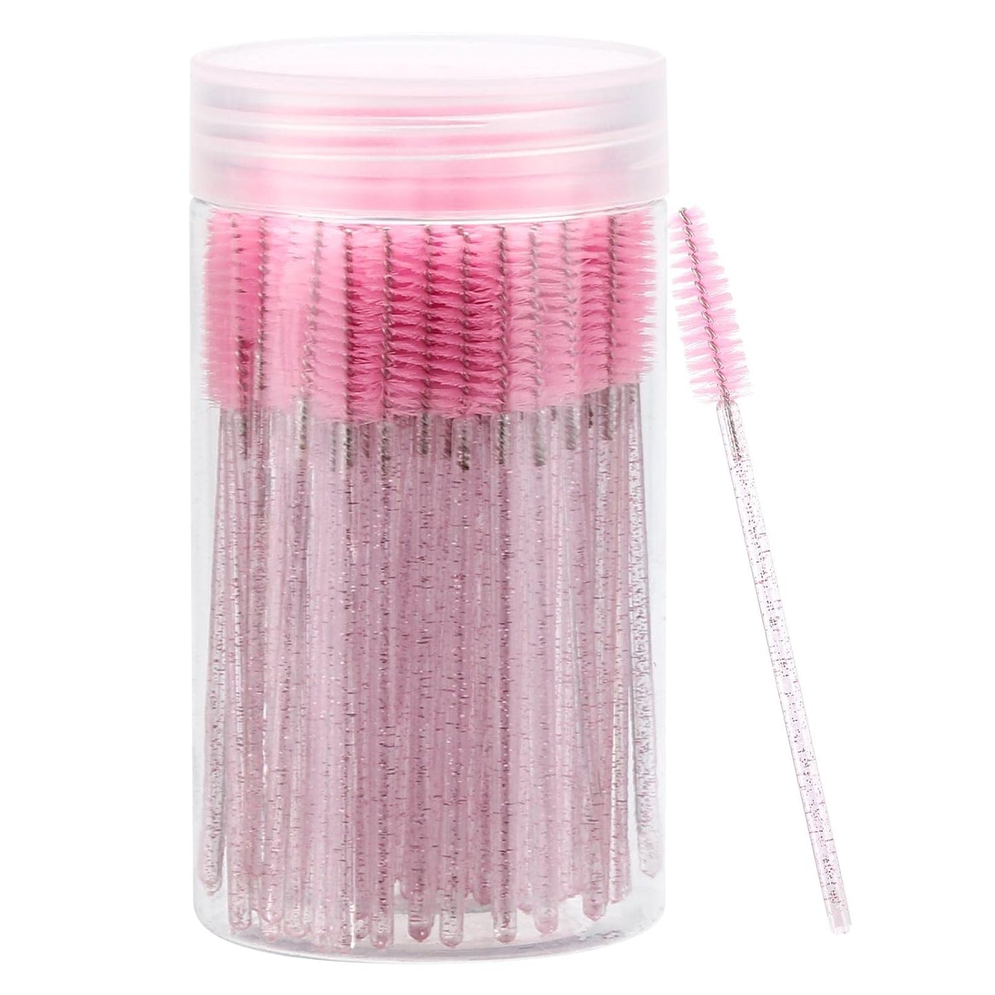 Lorvessa 100pc Lash & Brow Spoolie Set, Disposable Mascara Wands with Travel Storage Case